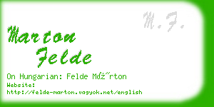 marton felde business card